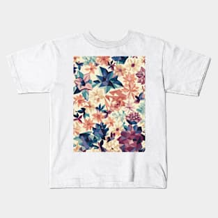 Floral Pattern Polygon style: Polygonal Petal Prism Kids T-Shirt